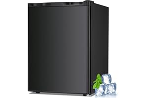 LHRIVER 2.1 Cu.ft Upright Freezer, Compact Mini Freezer with Removable Shelves, Adjustable Thermostat,Reversible Door Hinge, Quiet Small Freezer for Home/Office/Kitchen/Dorm Black