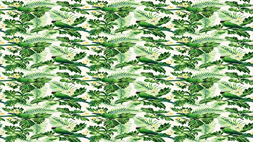 Lunarable Green Cola Can Shape Piggy Bank, Exotic Tropic Pattern with Palm Leaves Breadfruits Plumeria Flowers and Parrots, Ceramic Cola Shaped Coin Box Money Bank for Cash Saving, Lime Green Cream