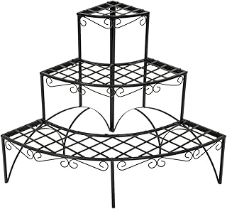 TecTake Pflanzentreppe Blumenbank 3 Stufen - belastbar bis 30 kg - ca. 60x60x60cm - Diverse Modelle (Stufen rund | Nummer 401712)