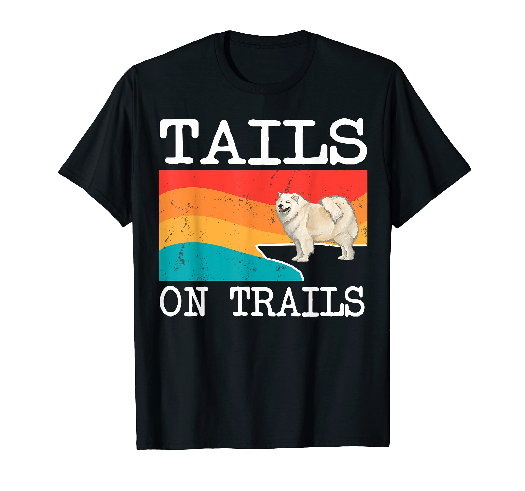 Tails On Trails Samoyed Dog Funny Hiking T-Shirt