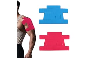 12pcs Kinesiology Tapes for Shoulder, Precut Elastic Kinetic Tapes Waterproof Breathable Shoulder Support Sports Strapping St