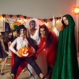 AOOWU Green Cape Hooded Cape Witch Costume 150cm Halloween Cloak view 7