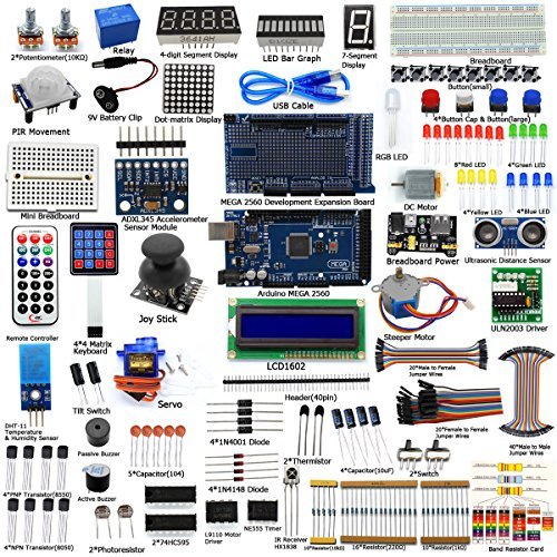 Adeept Ultimate Starter Kit for Arduino Mega2560 LCD1602, Stepper motor, ADXL345, Learning Kit with PDF Guidebook