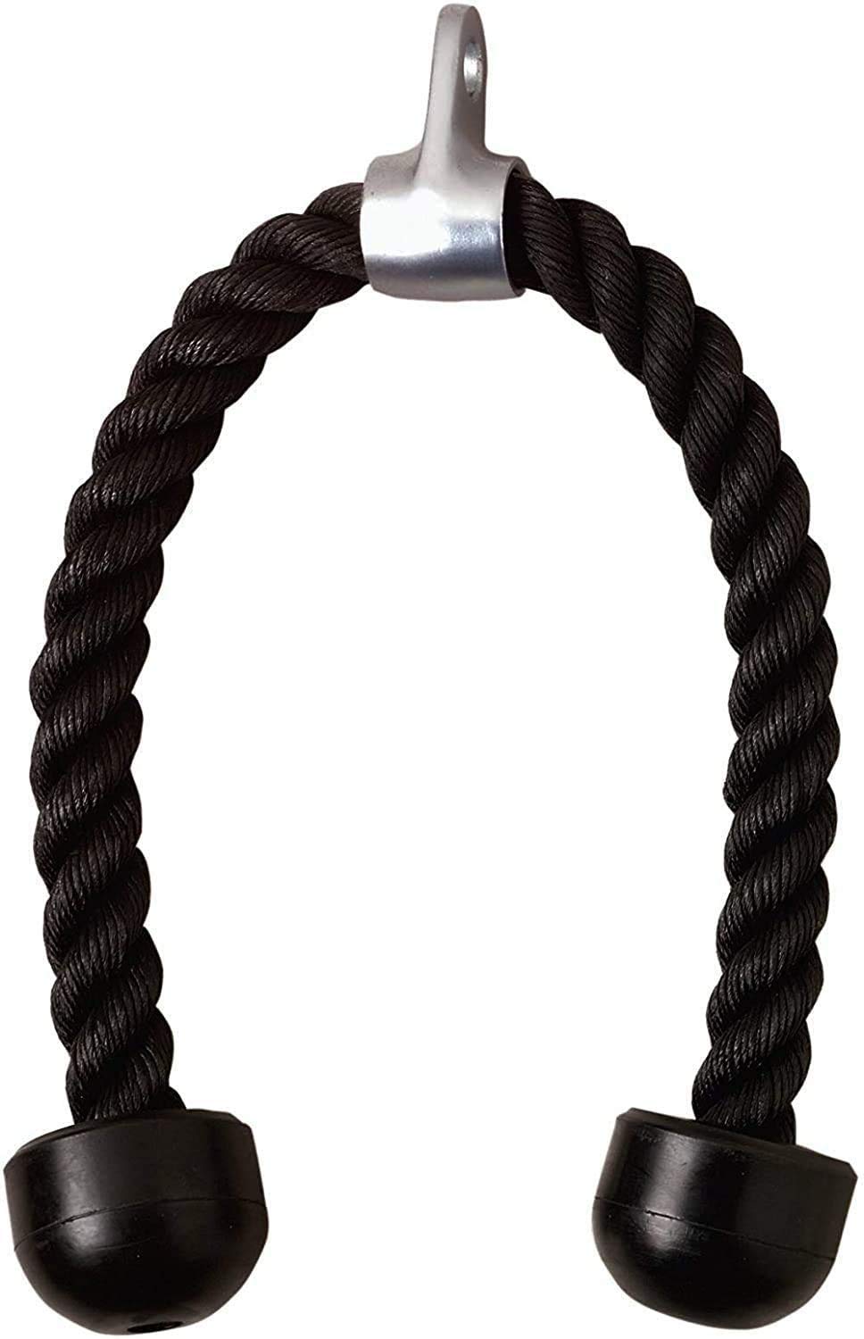 NC Heavy Duty Tricep Rope 28 Inch Cable Attachment for Fitness, Bodybuilding & Gym - Pull Down Rope Equipment, Black