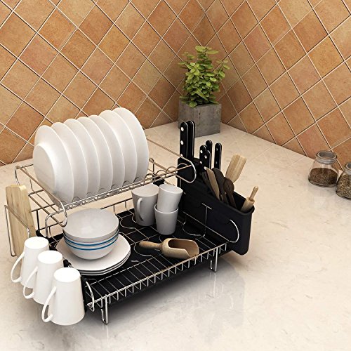 image for Mewalker 2 Tier Dish Drying Rack 304 Stainless Steel Professional Dish