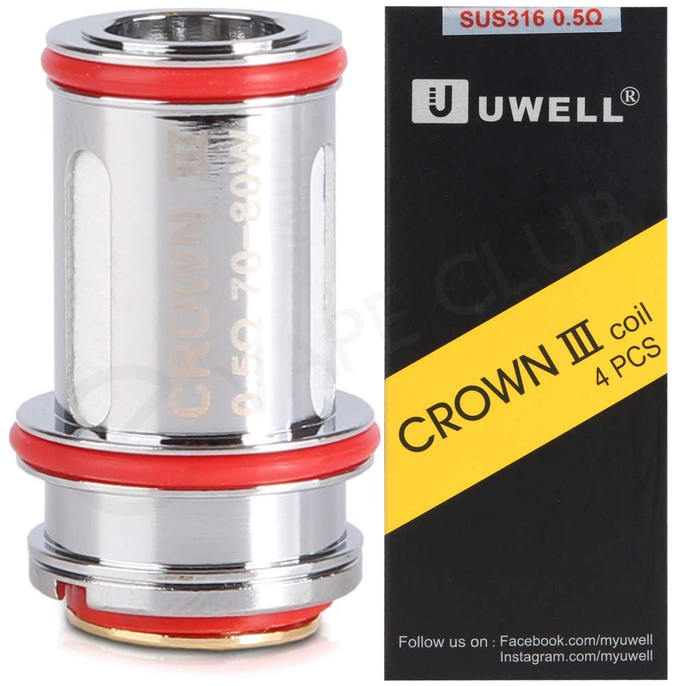 Uwell Crown 3 III Replacement Coils 0.5 ohm (70-80W) (4 x Coil (Full Pack))