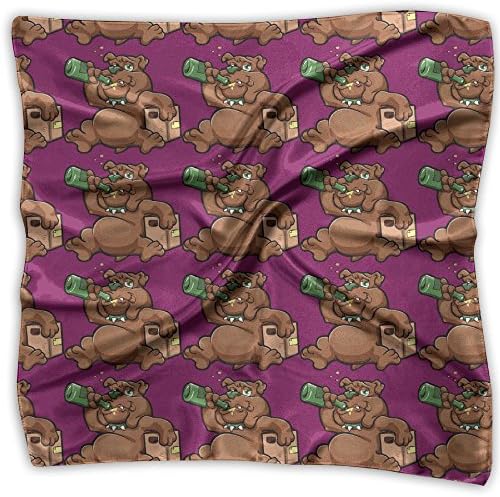 Drunk Dog With Alcohol Bottle Scarf Women's Square Scarf 100%Polyester Soft Silk New Style