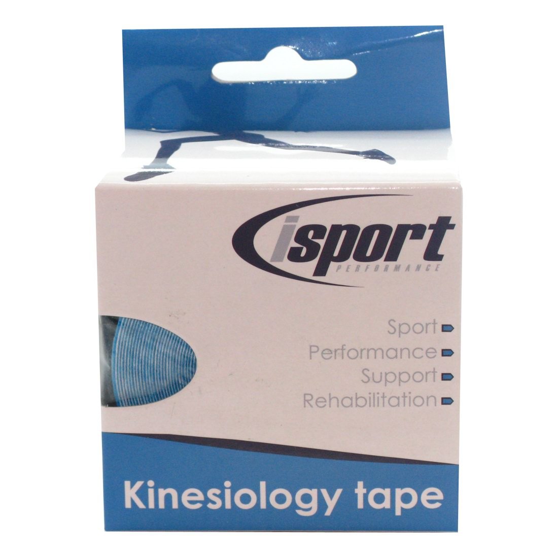 iSport Performance Kinesiology Tape, Blue, 5cm x 5m Roll - for Sports Injuries - Physiotherapeutic Activities