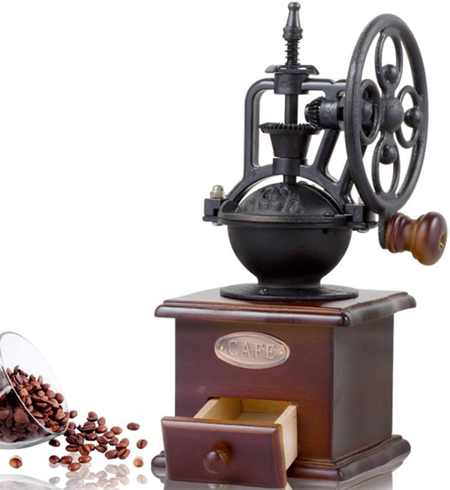 Unicoco Manual Coffee Grinder Brown Vintage Style Ceramic Coffee