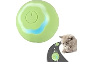 CyperGlory Interactive Cat Smart Ball Toy 2.0, Automatic Power Rolling Ball with Colorful Lights & Floral Design, USB Rechargeable, Activate Natural Hunting Instincts, Perfect Indoor Playmate (Green)