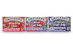 Smuckers Strawberry Jam, Mixed Fruit and Concord Grape Jelly 50 Count Total (Includes 10 Plastic Knives), Never be without jelly again and great for on the go! (Packaged by Renegade Dimensions)