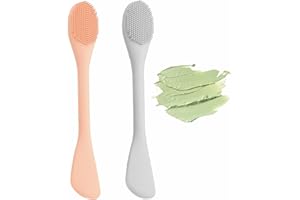 Pore scrubber, Double-End Silicone Face Mask Brush Silicone Face Scrubber, 2Pcs Soft Mask Applicator Tool for Facial Mud,Faci