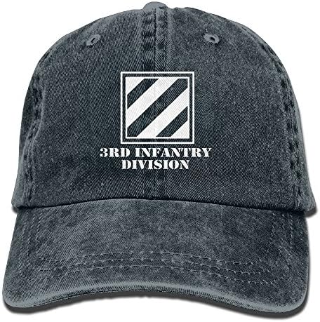 Army 3rd Infantry Division Subdued Veteran Washed Retro Adjustable Denim Hat Baseball Hat For Women And Men