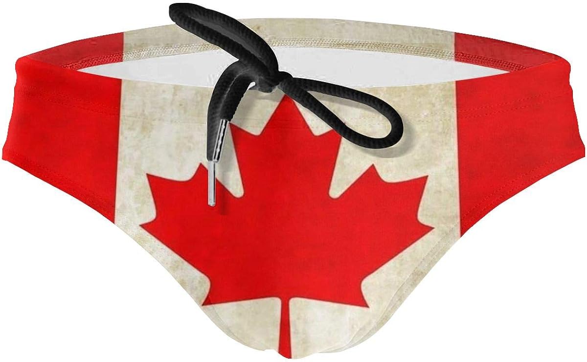 FUSUISN Men's Swimming Briefs Vintage Canadian Flag Swimwear Swimsuit Sexy Bathing Suit Briefs