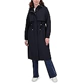 TAHARI Women's Softshell Trench Coat – Lightweight Rain Jacket With Detachable Hood, Windproof, Water-resistant