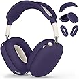 Silicone Case Cover for AirPods Max,Ear Pad Case Cover/Ear Cups Cover/Headband Cover for AirPods Max Headphones,Accessories Soft Silicone Protector for Apple AirPods Max New USB-C (2024) (Deep Purple)