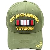 OEF/Afghanistan Veteran (Ribbon Shadow) (OA Vet on Bill) Baseball Cap (Green)