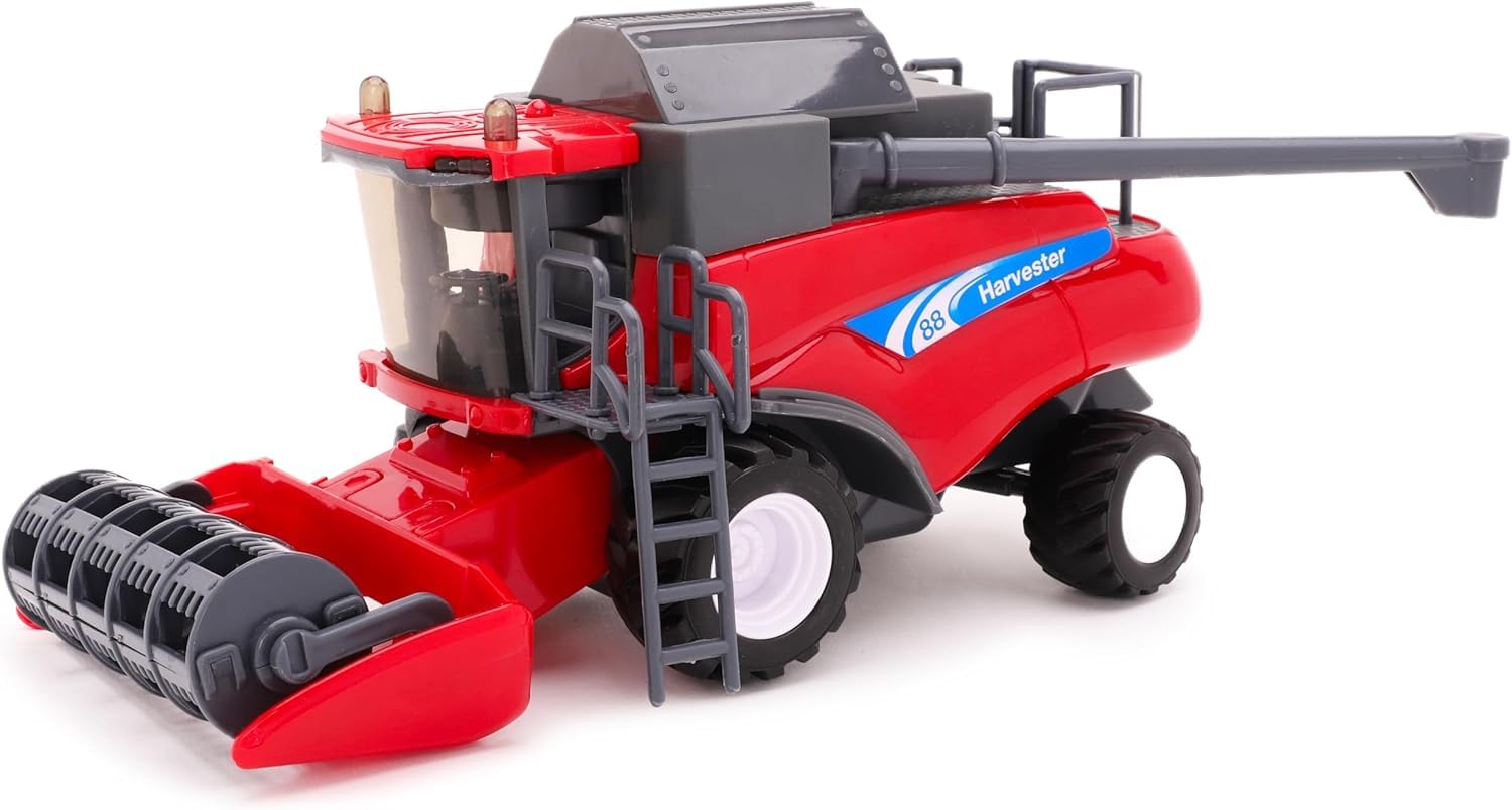 Toyland® 1:32 Scale Friction Powered Red Combine Harvester Toy Vehicle - Farm Toys - 25cm x 11cm (9.8" x 4.3")