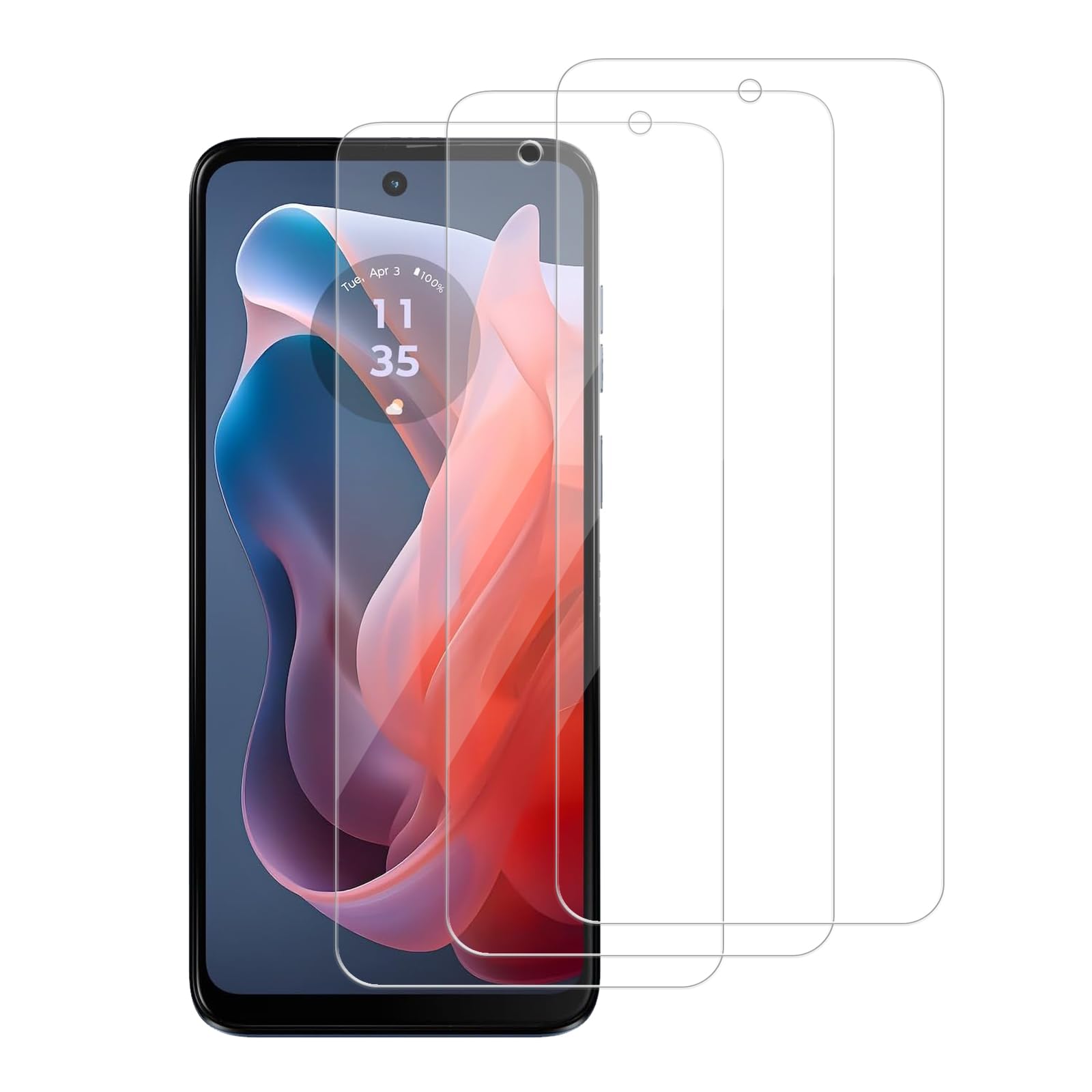 Photo 1 of WowFluy 3 Pack for Motorola Moto G Play (2024) / XT2413 Tempered Glass Screen Protector, Scratch-Proof, Bubble-Free,HD Transparent, 9H Hardness,Bubble Free,Case Friendly