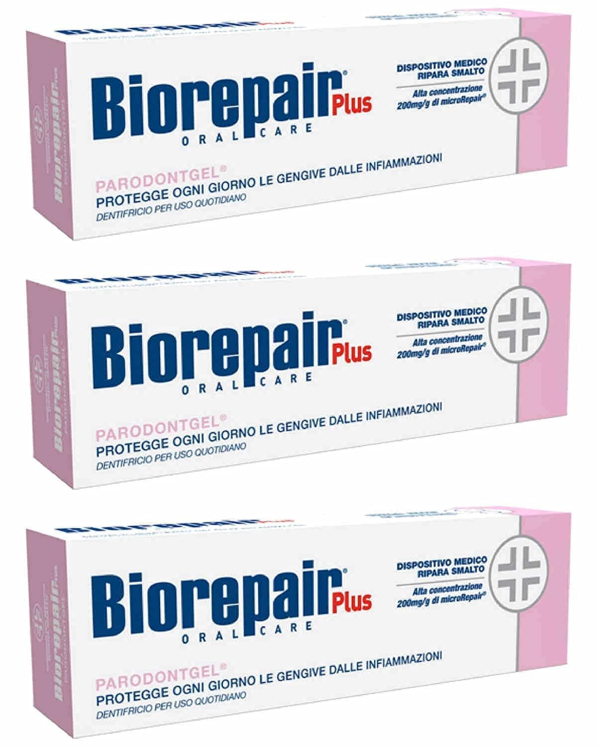Biorepair Plus Toothpaste - 2.54 Fluid Ounces 75 Milliliter Tube [ Italian Import ] (Pack of 3)