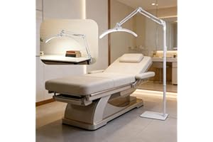 Senasvo 21 Inch 2-in-1 Lash Light & Clip Lamp, 360 Degree Rotatable Lamp Head and Adjustable Cantilever Half Moon Light, 3 Co