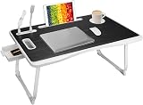 CSYY Upgraded Bed Table Laptop Desk Foldable Tray with USB Port Black view 8