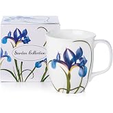 McIntosh Garden Collection Blue Iris Fine Bone China (12.5 oz) Java Mug in Matching Gift Box
