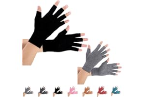 Brace Master 2 Pairs Arthritis Gloves, Compression Gloves for men and women (L, Pureblack+Gray)