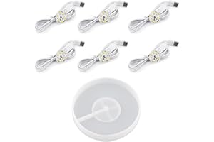 Actvty Round Display Base Silicone Mold with 6Pcs Led Light for Resin Casting, USB Powered for Lamp Resin Molds DIY Epoxy Craft Luminous Lamp Base Home Decorations