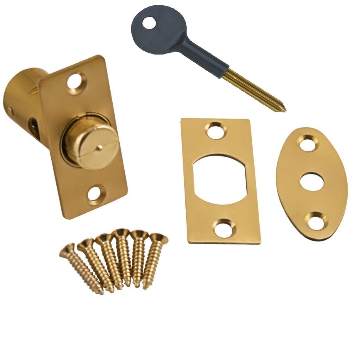 Merriway BH02051 Window Security Rack Bolt and Key, Solid Brass 32mm (1.1/4 inch)