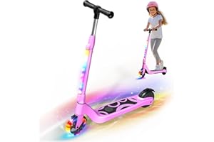 LIEAGLE Electric Scooter for Kids Ages 6-12, LED Light-Up Deck, Kids Scooters with 3 Adjustment Levels Handlebar to 36 Inches High,5.3" Wheel UL Certificated Kick Scooter