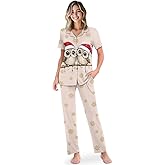 Kathyboom Womens Pajamas Sets 2 Piece Lounge Set Short Sleeve Tops and Long Pants Soft Pjs Loungewear with Pockets