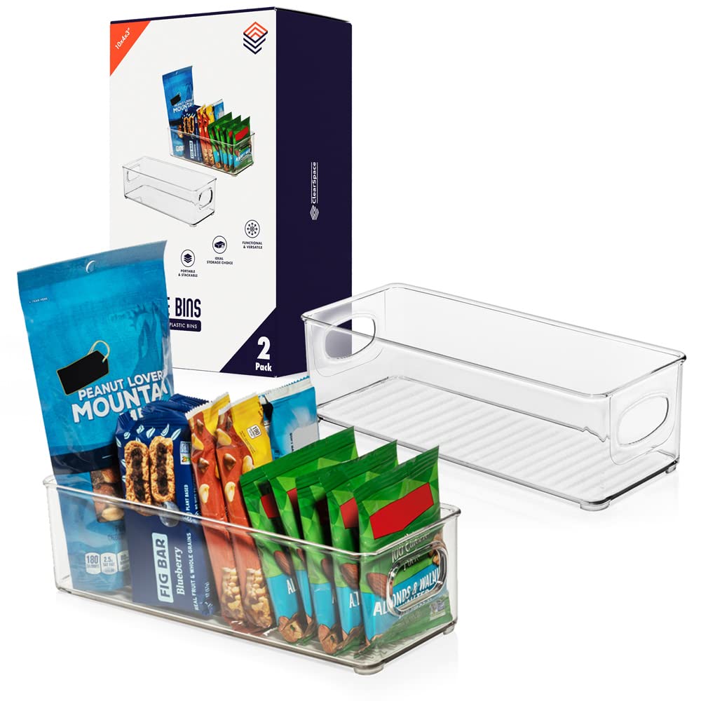 Photo 1 of CLEARSPACE Plastic Pantry Organization and Food Storage Bin – Great Kitchen Fridge Organizer Bins, 2 Pack
