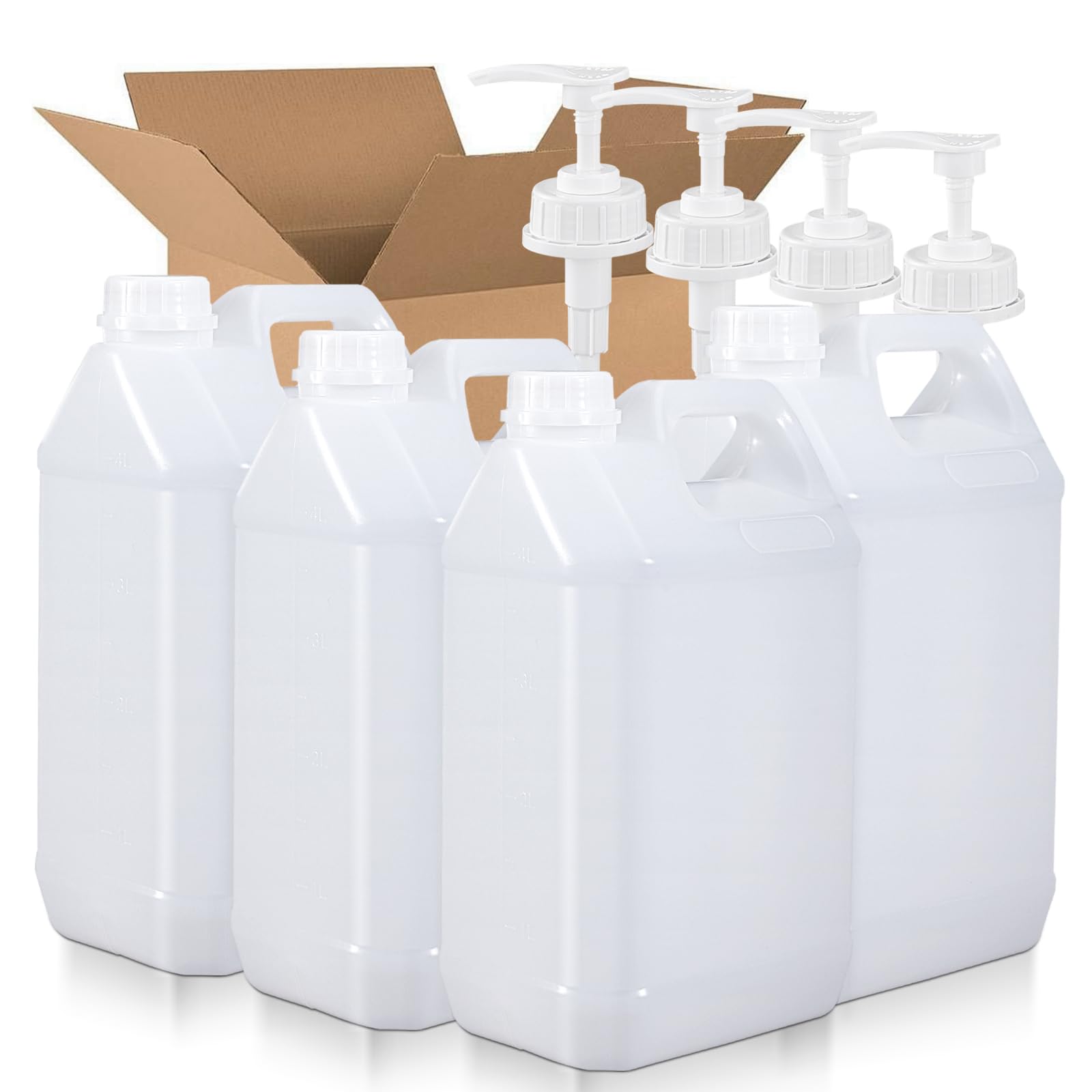 Liquid Container Amazon UMETASS 1 Gallon Plastic F-Style Jug (4-Pack) Reusable Food-Safe, Heavy ...