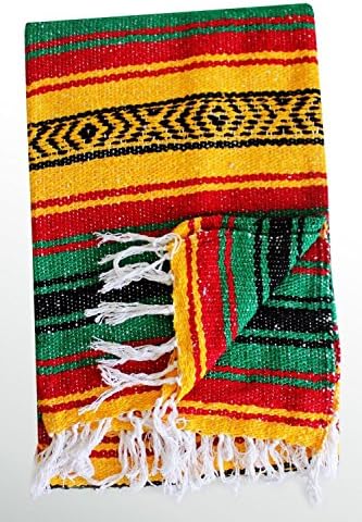 Sanyork #11 Real Mexico Rug Falsa Yoga Beach Blanket Throw Wholesale Sarape Afghan Twin(Rasta)