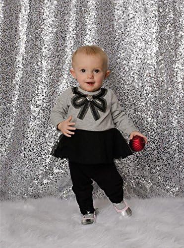 Maijoeyy 4x8FT SilverSequin Backdrops Photography for Wedding Shimmer Sequin Curtain Backdrop Frabic Photo Booth Background for Party