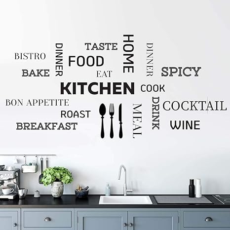 adhesivo decorativo para pared de cocina diseno de letras texto motivacional para decoracion de pared del hogar diseno de interiores y salas de