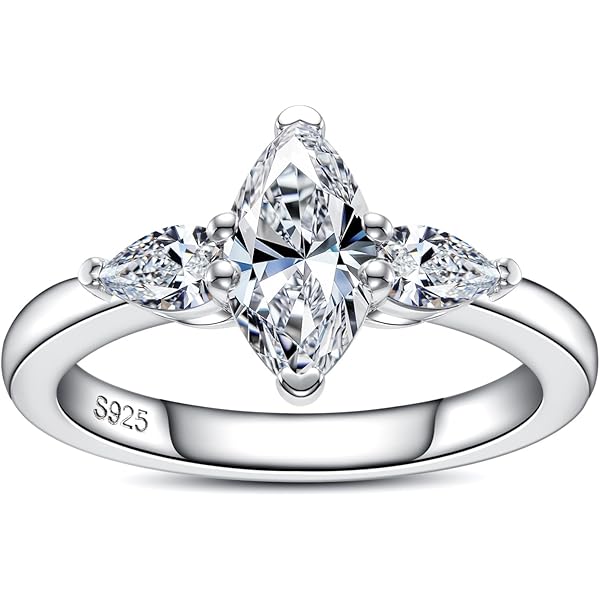 ALLORYA Anillo De Compromiso Solitario Con Moissanita De Princesa O Diamante De 2.00 Quilates Cultivado En Laboratorio Para Mujer En Plata De Ley 925, Plata De Ley Diamante Cultivado En Laboratorio