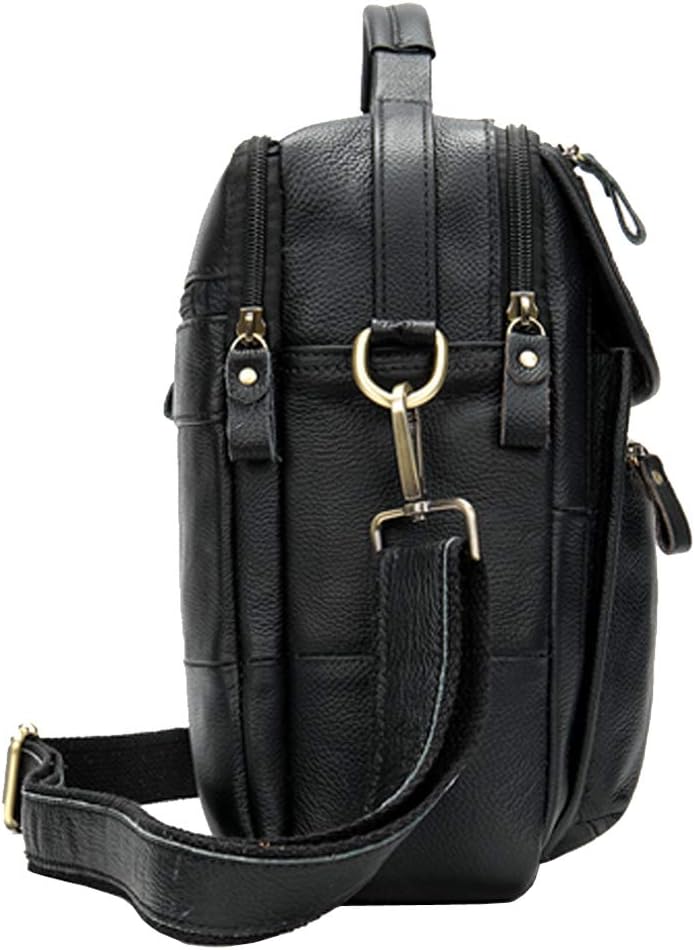 Hebetag Leather Business Messenger Bag Shoulder Handbag for Men Travel Outdoor Crossbody Handbags Briefcase Wallet Phone Pouch Purse Casual Daypack Black - Image 5