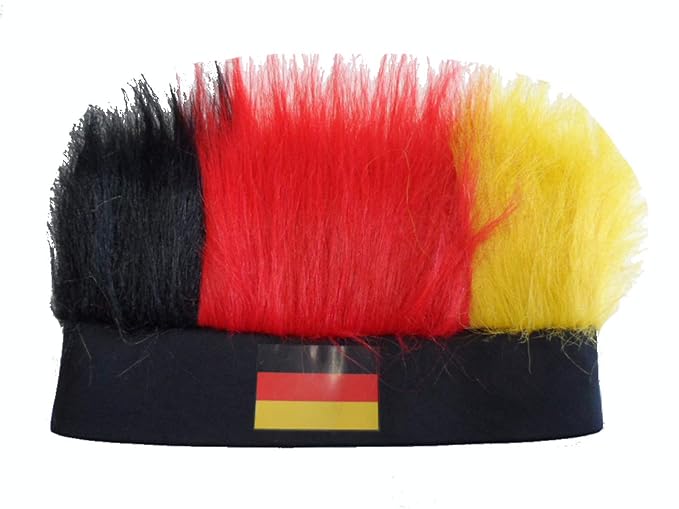 SchönerSchenken Stirnband Perücke Germany Fussball Handball, Karneval Nationalmannschaft Deutschland Fanartikel