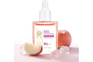 CHUCHU Nail Growth and Strengthener Oil for Cuticle - Peach Scent Cuticle Oil Repair Moisturizing Treatment - Natural Jojoba Vitamin B & E Nail Oil for Dry Cracked Nails