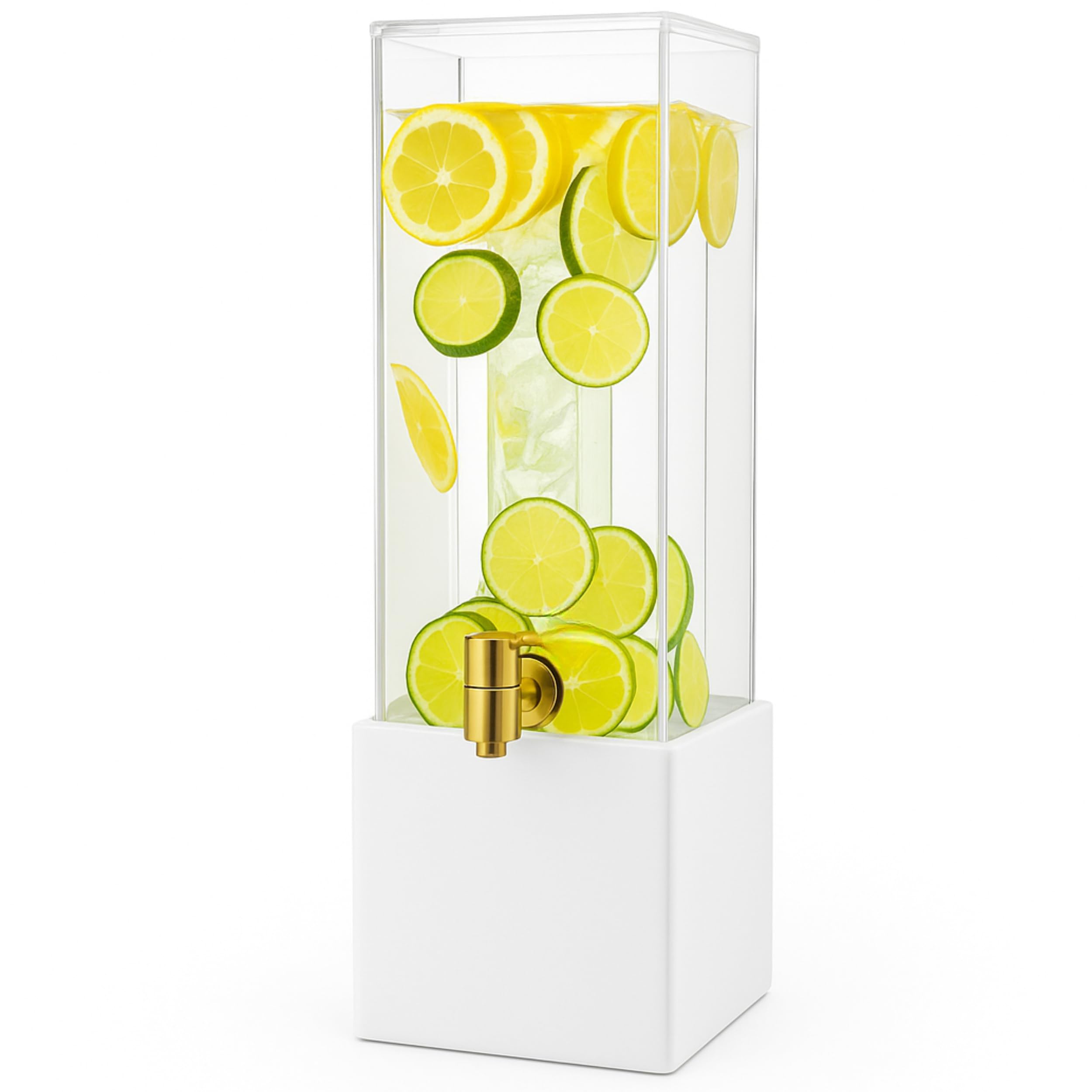 Photo 1 of 1.25 Gallon Acrylic Beverage Dispenser with Metal Stand – Cold Drink Server with Built-in Ice Core & Stainless Steel Spigot