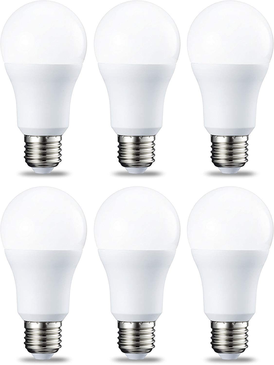 Amazon Basics LED E27 Edison Screw Bulb, 10W (Equivalent to 75W), Warm White, Non Dimmable - Pack of 6