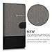 kwmobile Wallet case canvas cover for Xiaomi Mi Max - Flip case with card slot and stand in grey black