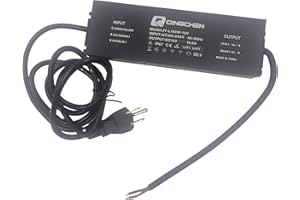 Q QINGCHEN LED Power Supply 150W Waterproof IP67 12V DC 12.5A,AC to DC Transformer Adapter with Plug,100V-130V Input 12 Volt Constant Voltage Output Transformer Driver