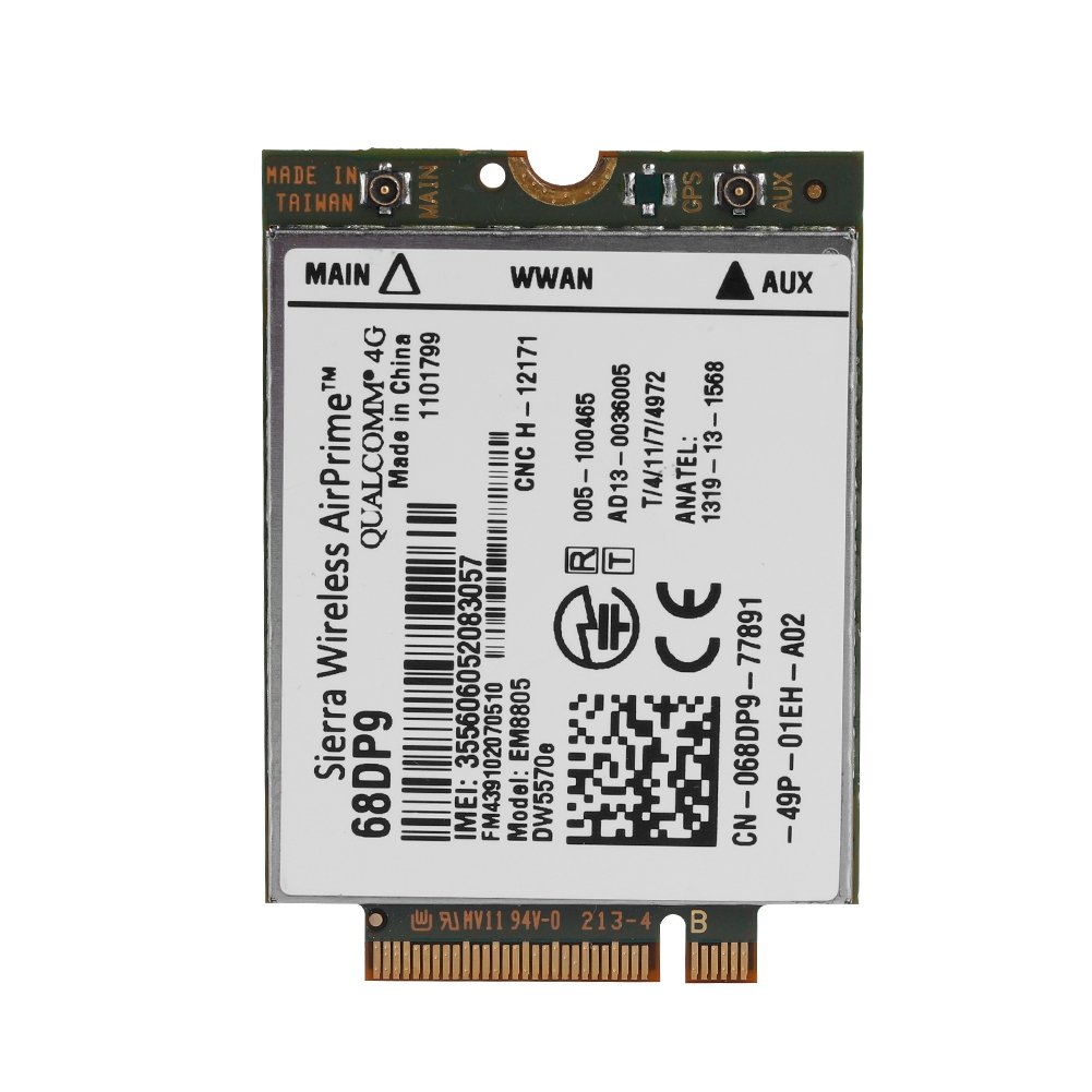 NGFF/M.2 Network Card, DW5570E 3G 4G WWAN Card for Dell Venue 8, Venue 11 Pro, Dell 7404 Rugged Extreme, Dell Latitude E7250, 100Mbps Transmission Rate
