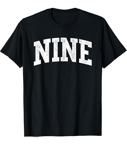 Amazon.com: Number 9 T-Shirt Vintage Nine Tee Sports Design T