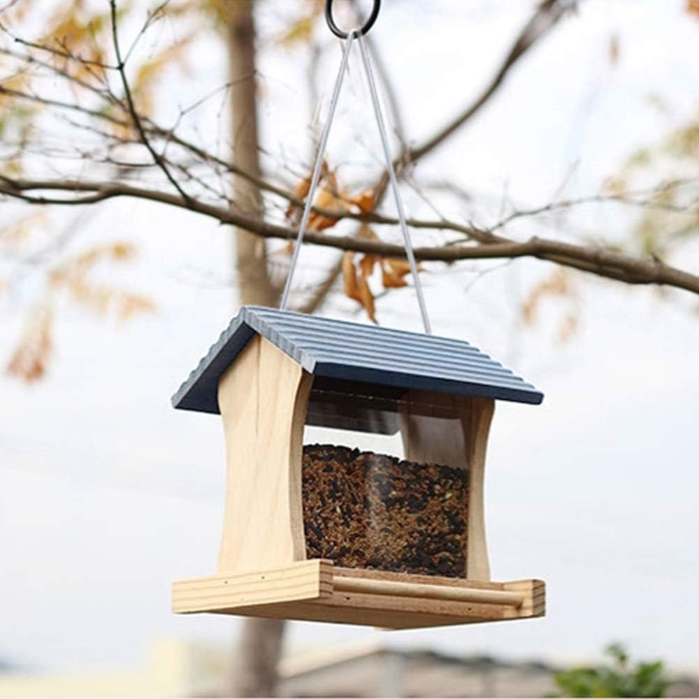Amazon Com Pl Wooden Bird Seed Feeder Log Cabin Bird Feeder