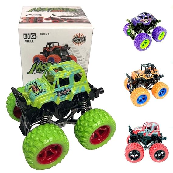 PowerBH Monster Truck Spielzeug Zurückziehen Spielen Fahrzeuge Reibung Powered Big Wheels Autos Modell Trägheit Auto Mini Spi