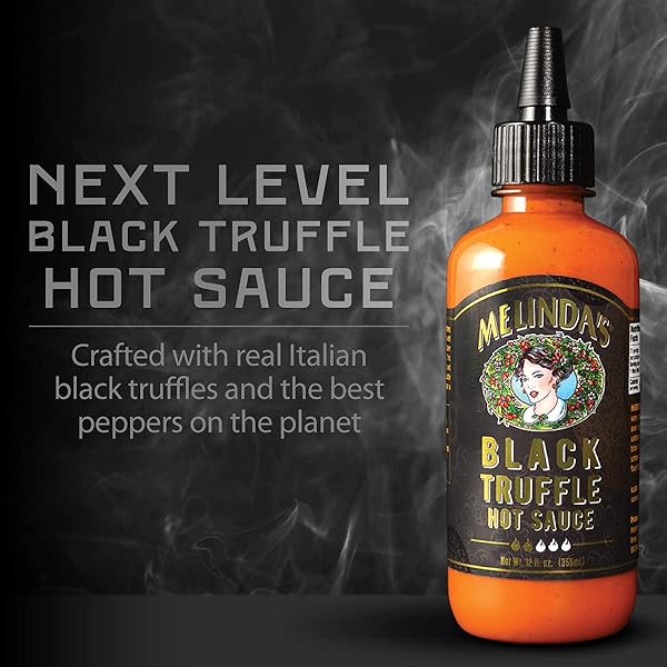 MELINDA’S BLACK TRUFFLE HOT SAUCE – GOURMET TRUFFLE HOT SAUCE MADE WITH FRESH INGREDIENTS, ITALIAN BLACK TRUFFLES, CAYENNE PEPPERS, GARLIC & COLOMBIAN HONEY – KETO, NO SUGAR, NO CARBS -12 OZ, 1 PACK